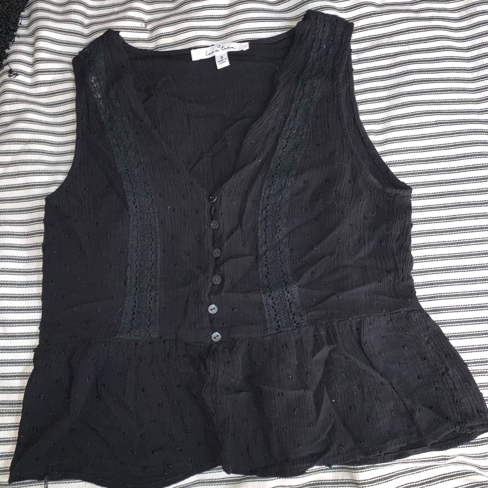 Black Textured Blouse size Small